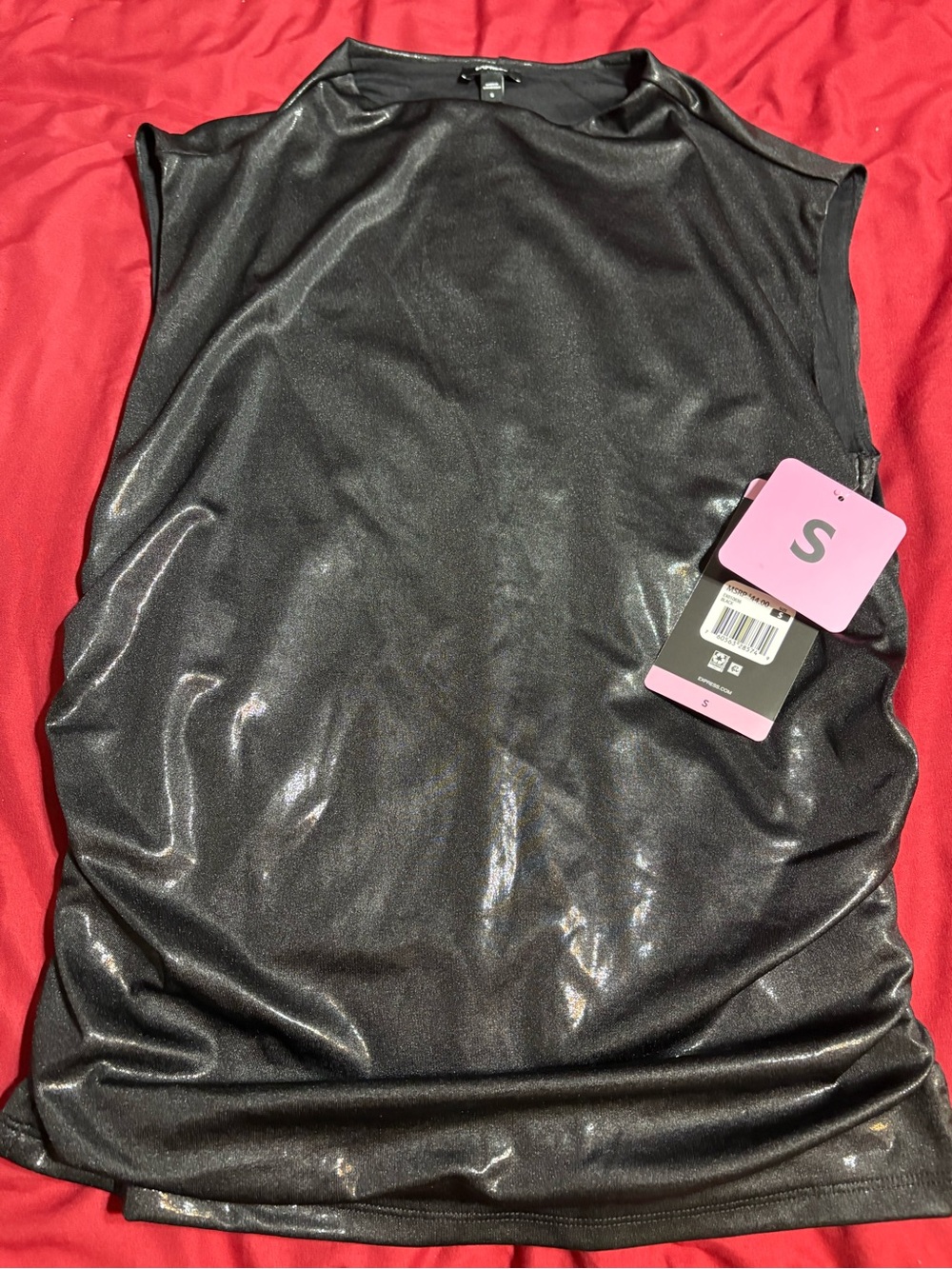 Express Black Mock Neck Tank Top - Picture 2 of 5